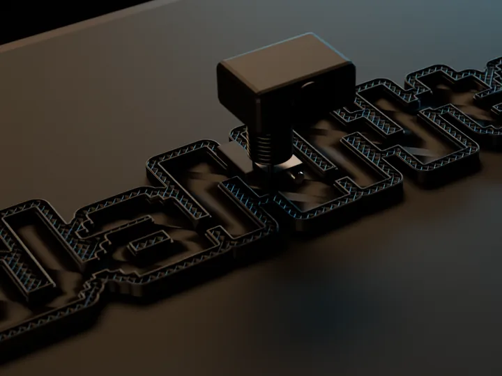 Carcasa semnului în timpul printării, strat cu strat